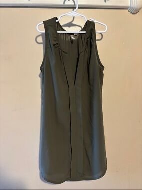 Sheer Olive Green Sleeveless Blouse